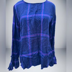 NWT Philosophy long sleeved plaid blouse. Women's Size Small.
